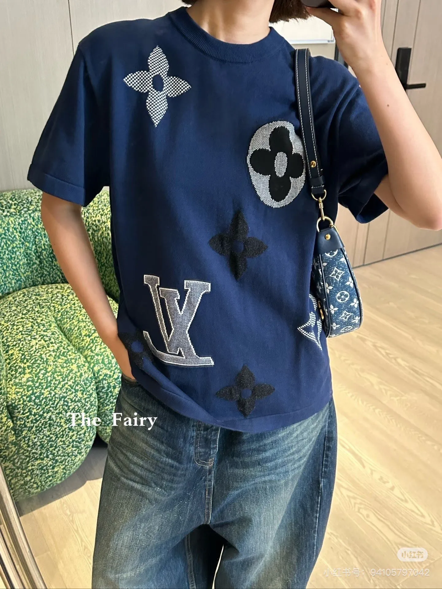 Louis Vuitton/Louis Vuitton 26ss old flower jacquard knitted short sleeves